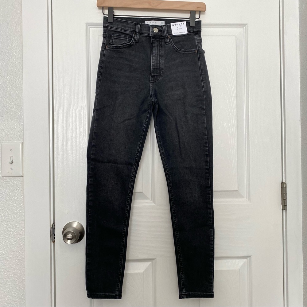 NWT Topshop Jamie Jeans in Washed Black Size W27/L30